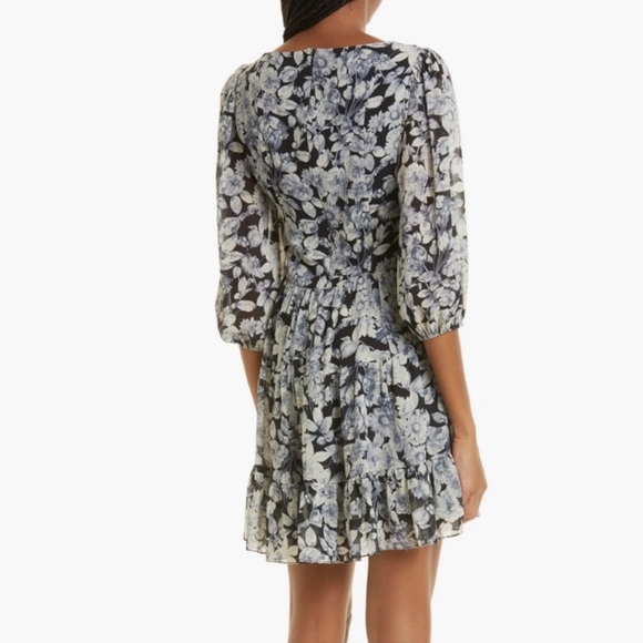 NWOT - Cinq A Sept “Harlie” Floral Balloon Sleeve Mini Dress - Size 10 - Picture 4 of 5